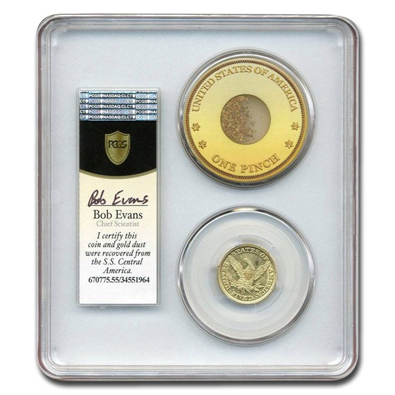 1845-D $5 Gold Liberty Head SS Central America AU-55 PCGS 1845-D $5 Gold Liberty Head SS Central America AU-55 PCGS